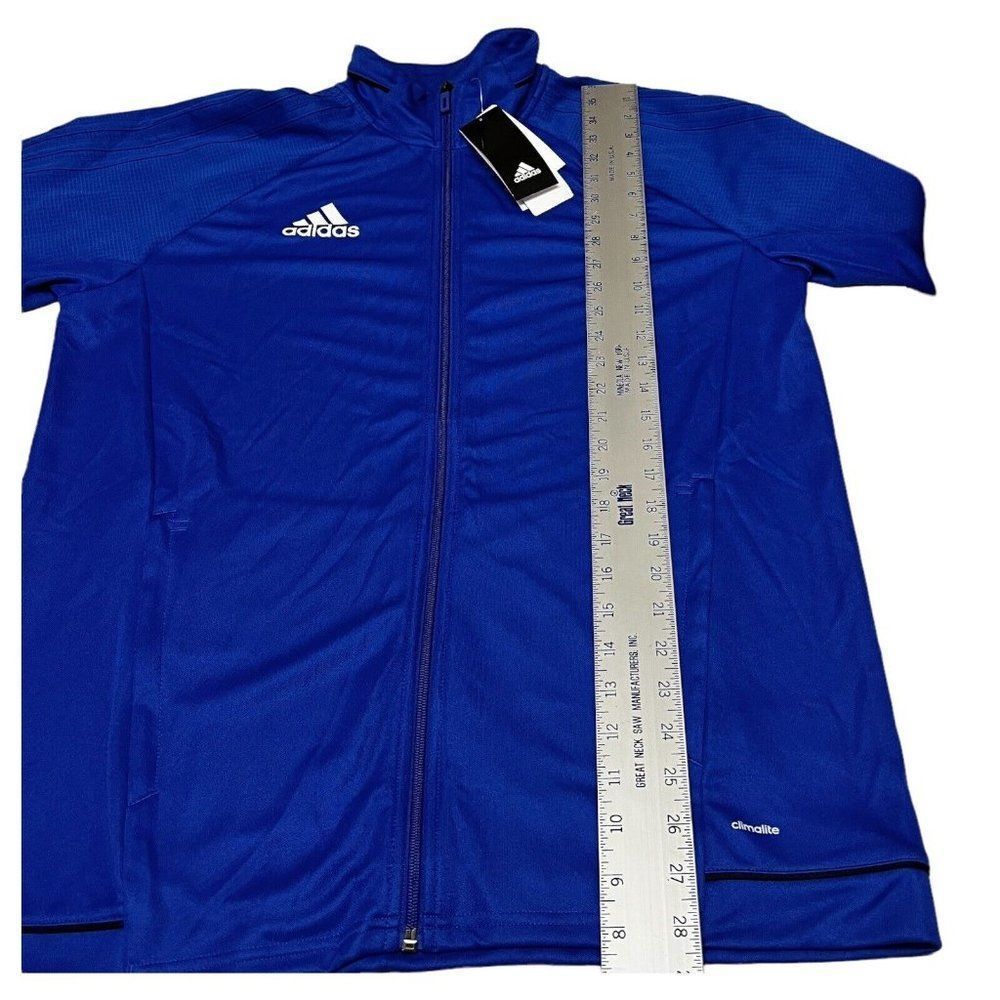 Adidas Men’s Trio 17 Full Zip Training Jacket White Mock Neck BQ8201 Thumbhole - Picture 2 of 15